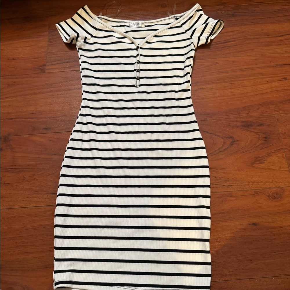 Striped Off-Shoulder Dress